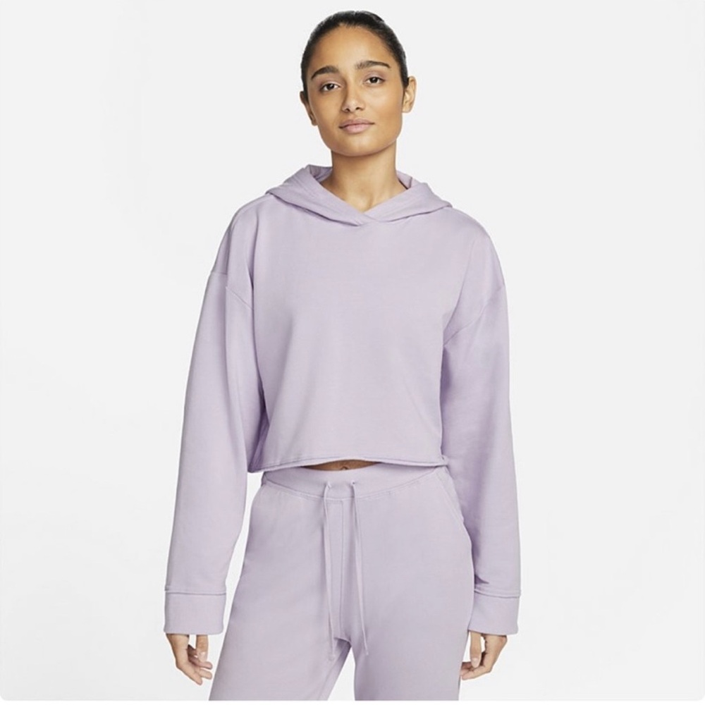 Nike Yoga Luxe Women's M Light Purple Crop Hoodie